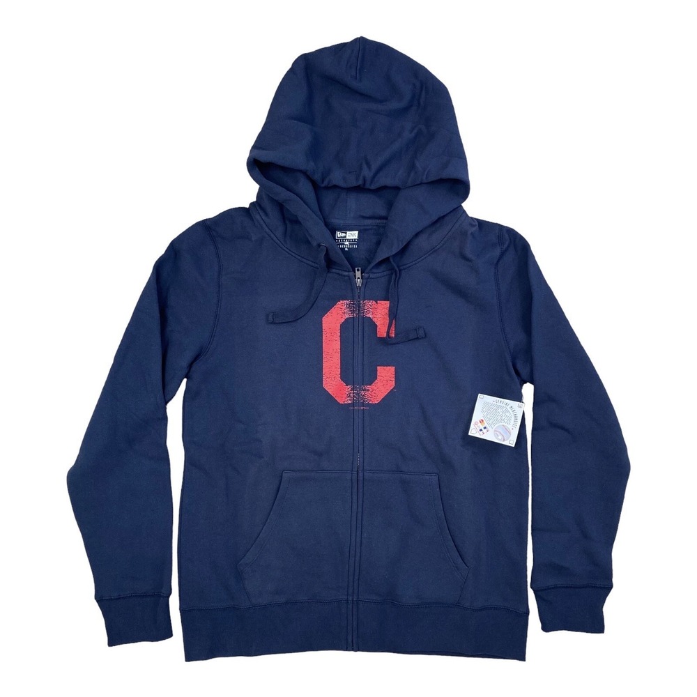 Cleveland Indians 5th & Ocean New Era Womens Hoodie XL Full-Zip Navy Core Fleece